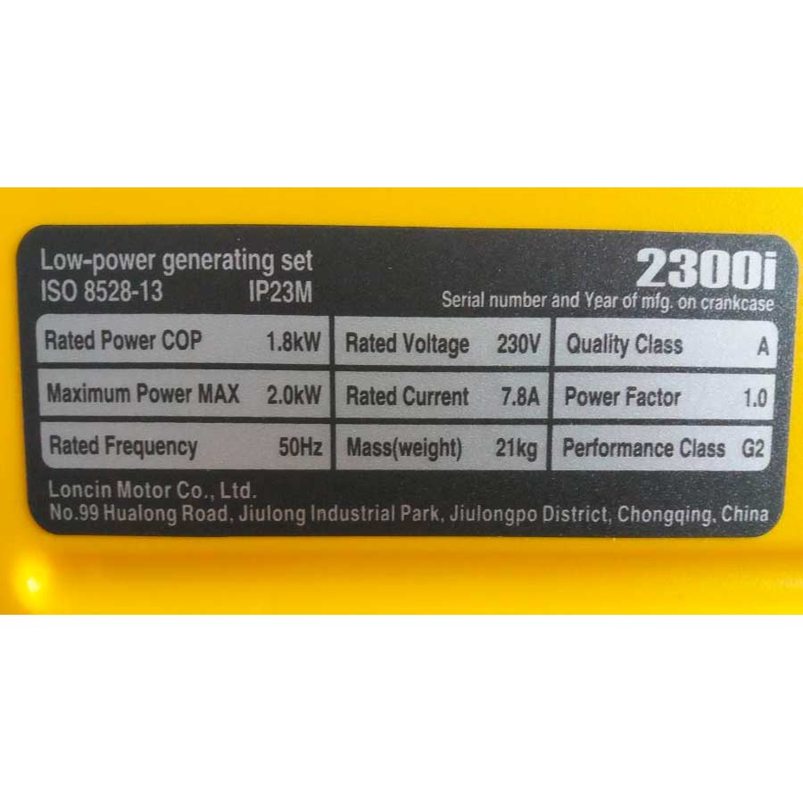 Инверторный генератор Loncin LC 2300 i — Купить | Цена и отзывы «Vinur»