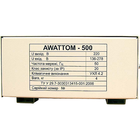 Стабилизатор напряжения Awattom СНОПТ 0,5 кВт - фото 4
