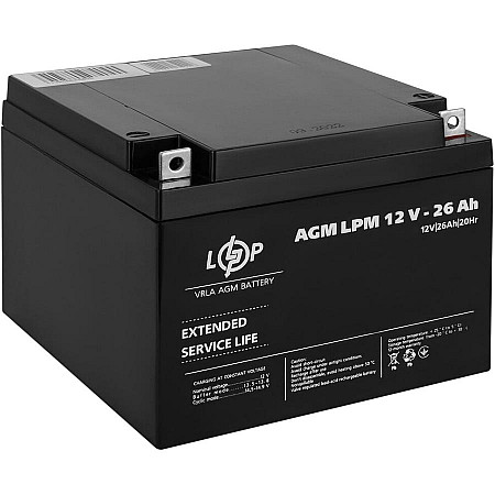 Аккумуляторная батарея Logicpower AGM LPM 12V - 26 Ah - фото 3