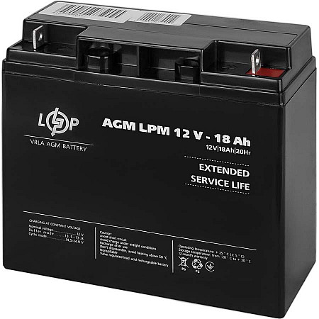 Акумуляторна батарея Logicpower AGM LPM 12V - 18 Ah