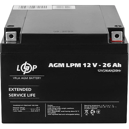 Акумуляторна батарея Logicpower AGM LPM 12V - 26 Ah