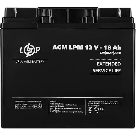Акумуляторна батарея Logicpower AGM LPM 12V - 18 Ah - фото 3