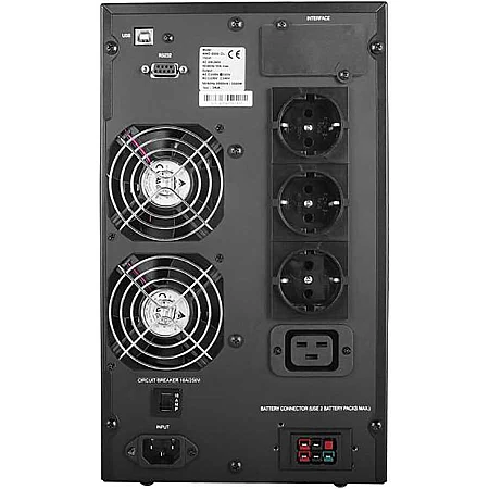 Джерело безперебійного живлення Powercom MAC-2000 3 х EURO Schuko LCD USB - фото 2