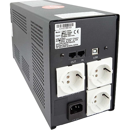 Джерело безперебійного живлення Powercom BNT-1000AP 600Вт 3 х EURO Schuko - фото 3