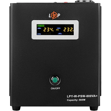 Джерело безперебійного живлення LogicPower 12V LPY-W-PSW-800VA+(560Вт)5A/15A