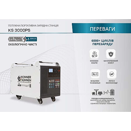 Зарядна станція Könner&Söhnen KS 3000PS (3072 Вт·год / 3000 Вт) - фото 12