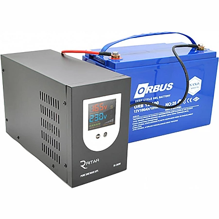 Джерело безперебійного живлення Ritar SK-500W + АКБ ORBUS GEL 12V 100 Ah