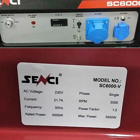 Бензиновий генератор Senci SC6000-V - фото 8