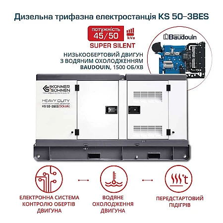 Дизельний генератор Könner&Söhnen KS 50-3BES - фото 6