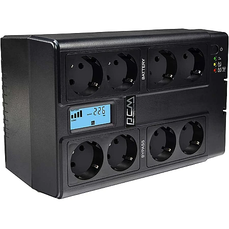 Джерело безперебійного живлення Powercom CUB-850N LCD 510 Вт 8хEURO Schuko - фото 2
