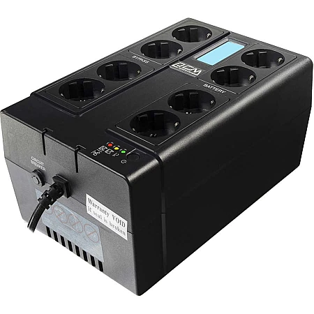 Джерело безперебійного живлення Powercom CUB-850N LCD 510 Вт 8хEURO Schuko - фото 3