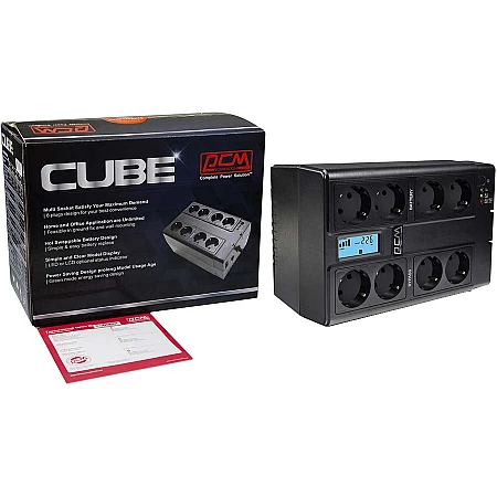 Джерело безперебійного живлення Powercom CUB-850N LCD 510 Вт 8хEURO Schuko - фото 6