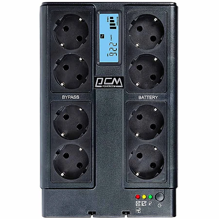 Джерело безперебійного живлення Powercom CUB-850N LCD 510 Вт 8хEURO Schuko