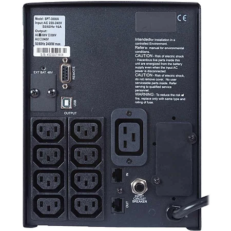 Джерело безперебійного живлення Powercom SPT-3000 II 2400 Вт 8хIEC - фото 3