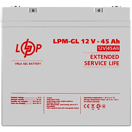 Акумуляторна батарея Logicpower LPM-GL 12V - 45 Ah