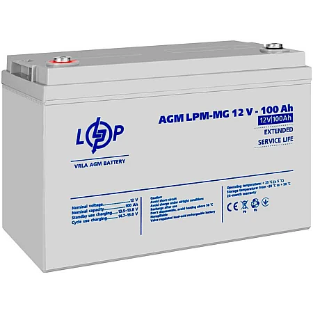 Акумуляторна батарея Logicpower LPM-MG 12V - 100 Ah - фото 4