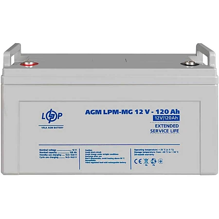 Акумуляторна батарея Logicpower LPM-MG 12V - 120 Ah - фото 2