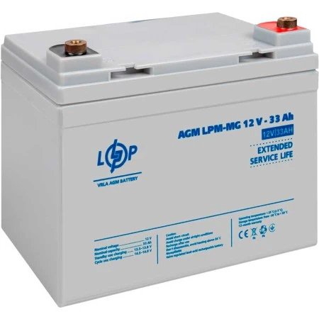 Акумуляторна батарея Logicpower LPM-MG 12V - 33 Ah - фото 4