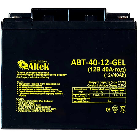 Акумуляторна батарея Altek ABT-40-12-GEL - фото 2