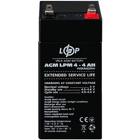 Акумуляторна батарея Logicpower AGM LPM 4V - 4 Ah - фото 2