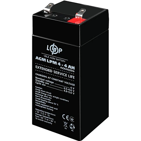 Акумуляторна батарея Logicpower AGM LPM 4V - 4 Ah - фото 3