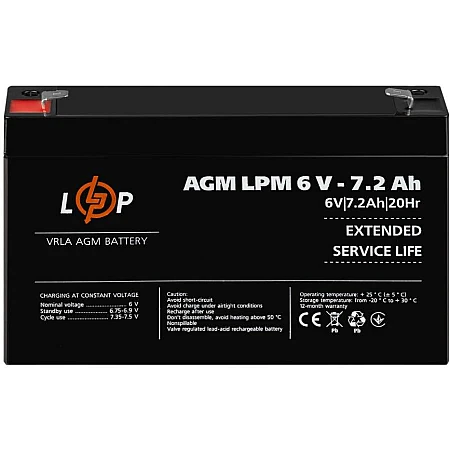 Аккумуляторная батарея Logicpower AGM LPM 6V - 7.2 Ah - фото 2