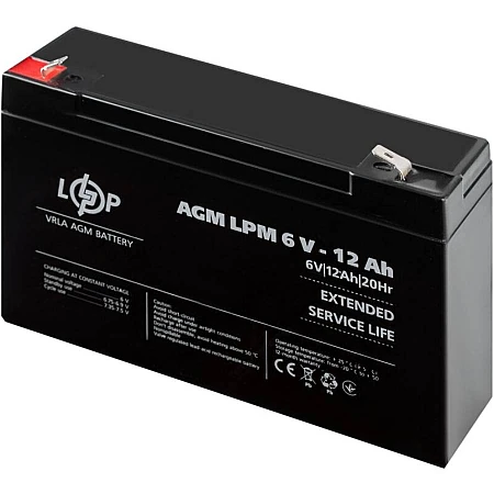 Аккумуляторная батарея Logicpower AGM LPM 6V - 12 Ah - фото 3