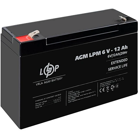 Аккумуляторная батарея Logicpower AGM LPM 6V - 12 Ah - фото 4