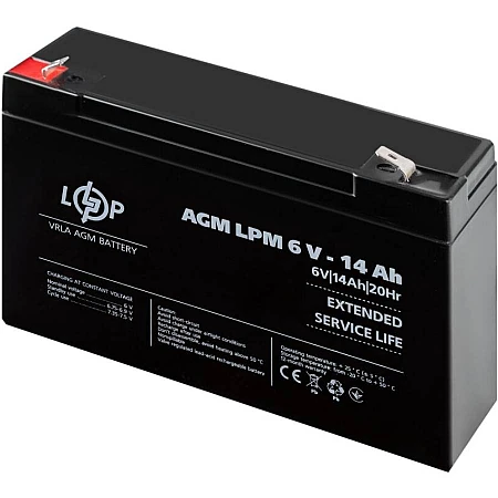 Аккумуляторная батарея Logicpower AGM LPM 6V - 14 Ah - фото 3