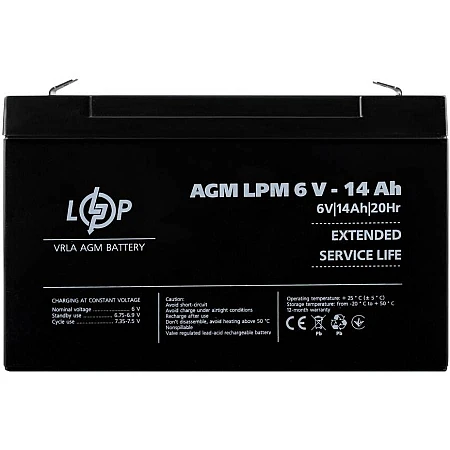 Аккумуляторная батарея Logicpower AGM LPM 6V - 14 Ah