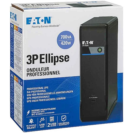 Источник бесперебойного питания Eaton 3P Ellipse 700VA/420W 2xUSB charges+USB port 3+1xSchuko - фото 9
