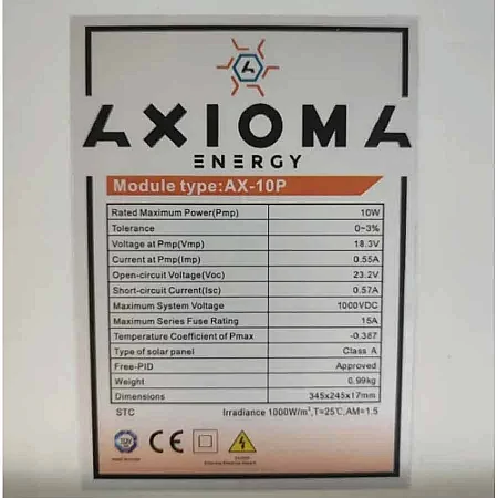 Солнечная панель Axioma Energy AX-10P - фото 4