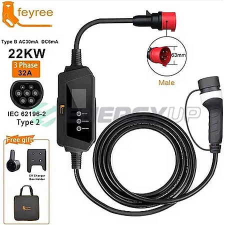 Зарядна станція FEYREE Hero 22 кВт Type 2 32А 3-фази FY22-32-3PH-TP2-H7