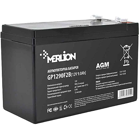 Аккумуляторная батарея MERLION AGM GP1290F2B 12 V 9 Ah