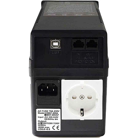 Источник бесперебойного питания Powercom BNT-800AP 480 Вт 1хEURO Schuko AVR USB - фото 3
