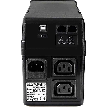 Источник бесперебойного питания Powercom BNT-800AP 480 Вт 2xIEC AVR USB - фото 3