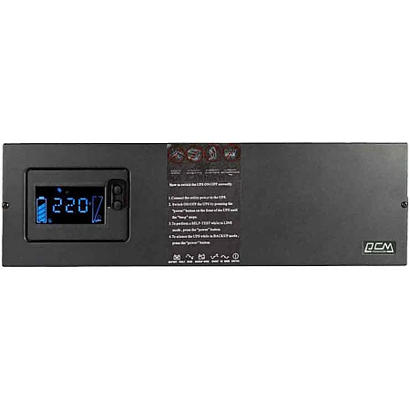 Джерело безперебійного живлення Powercom KIN-3000AP RM (3U) 2400 Вт 8 х IEC AVR LCD - фото 2