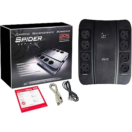 Источник бесперебойного питания Powercom SPD-850U 510 Вт 8хEURO Schuko AVR USB - фото 6