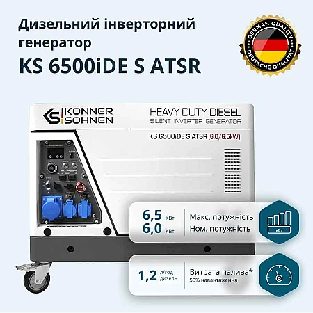 Дизельный инверторный генератор Könner&Söhnen KS 6500iDE S ATSR - фото 12