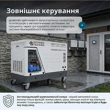 Дизельный инверторный генератор Könner&Söhnen KS 6500iDE S ATSR - фото 14