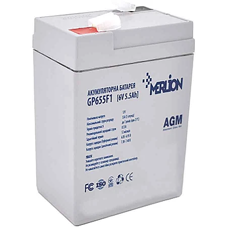 Акумуляторна батарея MERLION GP655F1 6 V 5.5 Ah