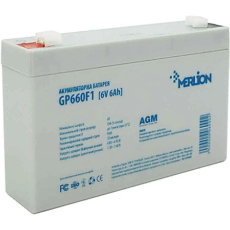 Акумуляторна батарея MERLION GP660F1 6 V 6 Ah