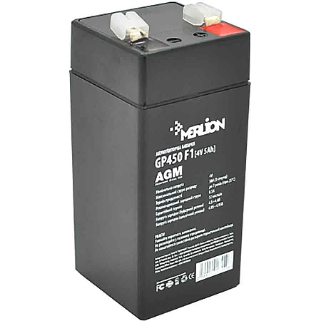Аккумуляторная батарея MERLION GP450F1 4 V 5 Ah black