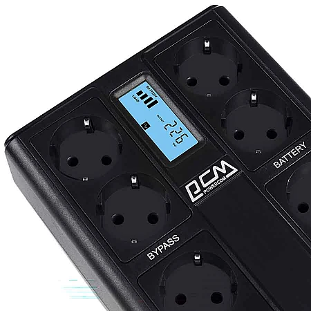 Джерело безперебійного живлення Powercom CUB-1000N LCD 550 Вт 8хEURO Schuko USB - фото 3