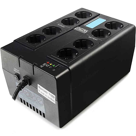 Джерело безперебійного живлення Powercom CUB-1000N LCD 550 Вт 8хEURO Schuko USB - фото 4