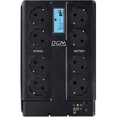 Джерело безперебійного живлення Powercom CUB-1000N LCD 550 Вт 8хEURO Schuko USB