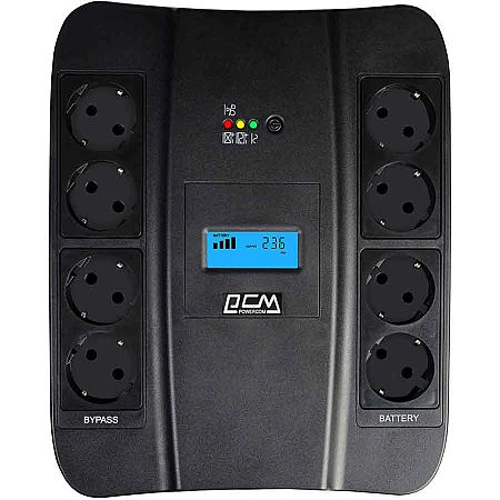 Джерело безперебійного живлення Powercom SPD-1100U 605 Вт 8хEURO Schuko USB LCD