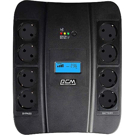 Джерело безперебійного живлення Powercom SPD-750U 450 Вт 8хEURO Schuko USB LCD
