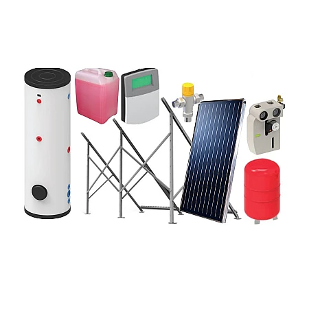 Геліосистема для ГВП на 450 літрів води/добу з плоским сонячним колектором
