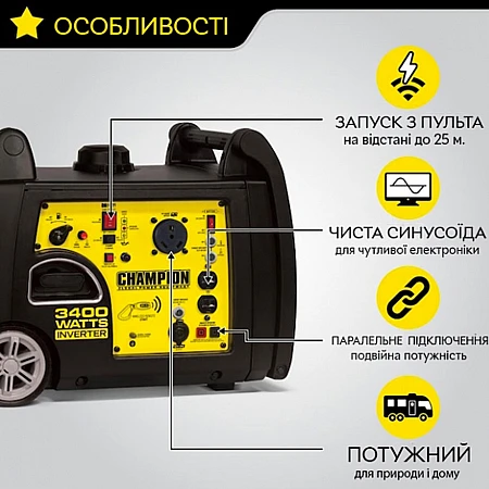 Інверторний генератор Champion C4500IES (500261-UA) - фото 6